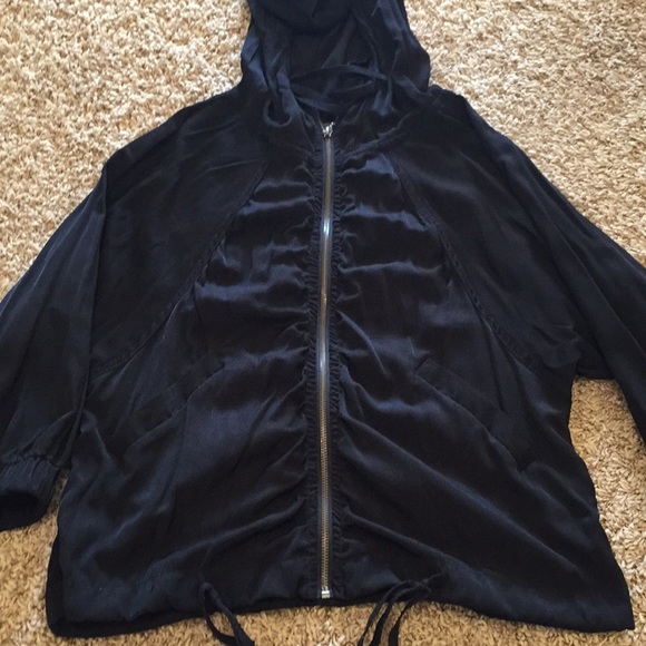 Charlotte Russe Tops - Stylish silky Hooded sweatshirt